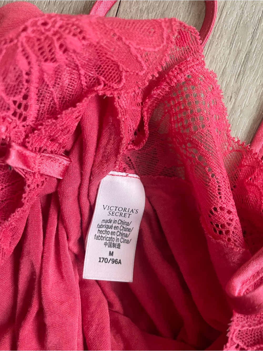 Victoria's Secret Hot Pink Lace-Trim Romper - Picture 2 of 2